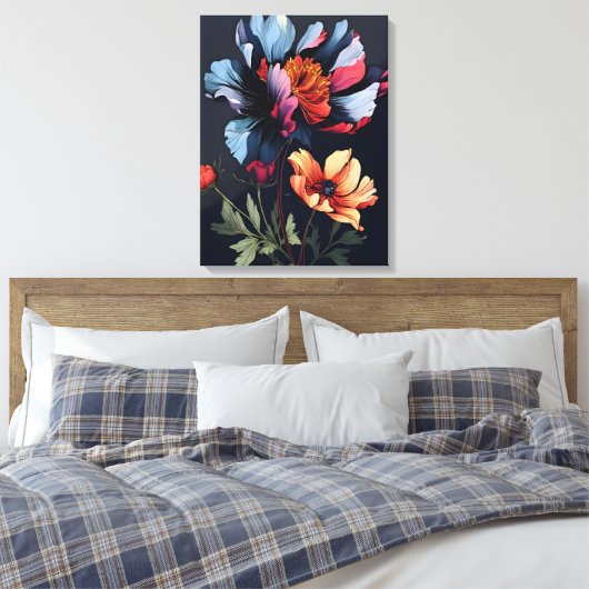Midnight Bloom Canvas Afdruk (Insitu (Slaapkamer))