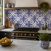 Midnight Bloom Classic Blue Floral Mosaic Tegeltje