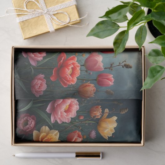 Midnight Bloom Decoupage Papier | Donkere tuin (Geschenk)