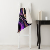 Midnight Bloom - Diep Paarse, Blauwgroen & Goud Ab Sherpa Deken (In situ)