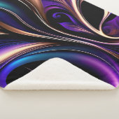 Midnight Bloom - Diep Paarse, Blauwgroen & Goud Ab Sherpa Deken (3/4)