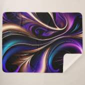 Midnight Bloom - Diep Paarse, Blauwgroen & Goud Ab Sherpa Deken (Voorkant (horizontaal))