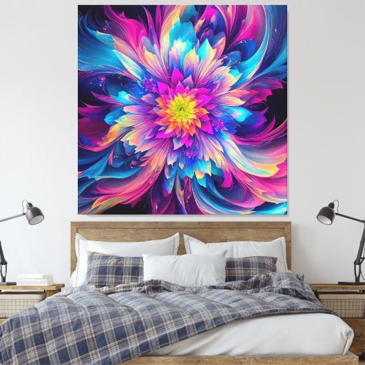 Midnight Bloom - Editie 002 Wrapped Canvas Art (Insitu (Slaapkamer))