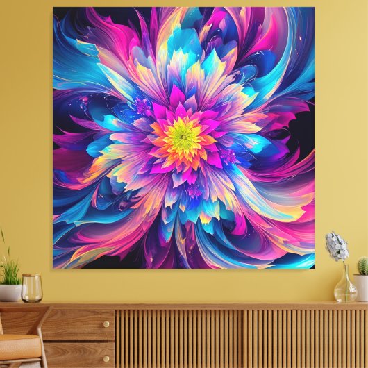 Midnight Bloom - Editie 002 Wrapped Canvas Art (Insitu (Woonkamer))