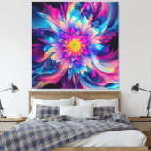 Midnight Bloom - Editie 002 Wrapped Canvas Art Afdruk (Insitu (Slaapkamer))