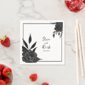 Midnight Bloom: een donkere bloem elegant Servet (Insitu)