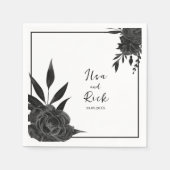 Midnight Bloom: een donkere bloem elegant Servet (Voorkant)