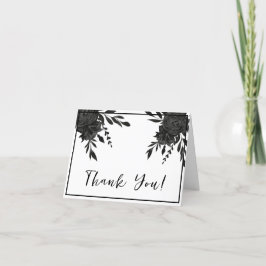 Midnight Bloom: een donkere bloemenbruiloft Bedankkaart