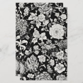 Midnight Bloom: een donkere bloemenbruiloft Briefpapier (Voorkant / Achterkant)