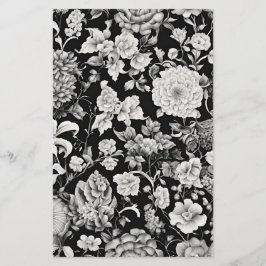 Midnight Bloom: een donkere bloemenbruiloft Briefpapier