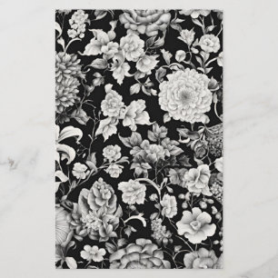 Midnight Bloom: een donkere bloemenbruiloft Briefpapier