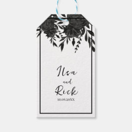 Midnight Bloom: een donkere bloemenbruiloft Cadeaulabel