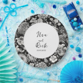 Midnight Bloom: een donkere bloemenbruiloft Papieren Bordje (Feest)