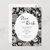 Midnight Bloom: een donkere bloemenbruiloft uitnod Briefkaart (Voorkant / Achterkant)