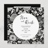 Midnight Bloom: een donkere bloemenbruiloft uitnod Kaart (Voorkant / Achterkant)