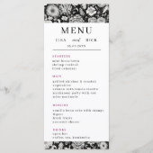 Midnight Bloom: een donkere bloemenelegante bruilo Menu (Voorkant)