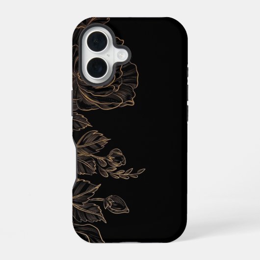 Midnight Bloom Elegance iPhone 16 Hoesje (Achterkant)