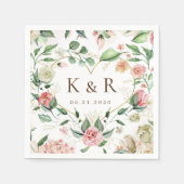 Midnight Bloom Elegant Floral Wedding Servet (Voorkant)