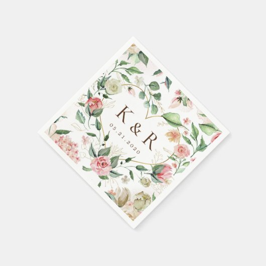 Midnight Bloom Elegant Floral Wedding Servet (Hoek)