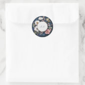 Midnight Bloom Elegante Bloemen Huwelijk Sticker (Tas)