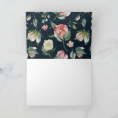 Midnight Bloom Floral Baby shower bedankt Kaart (Binnen)