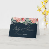 Midnight Bloom Floral Baby shower bedankt Kaart (Gele Bloem)