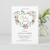 Midnight Bloom Floral Baby shower Invitation (Staand voorkant)