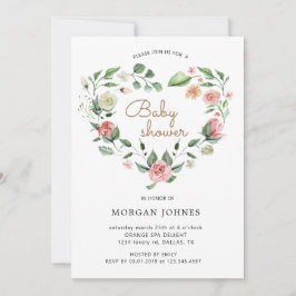 Midnight Bloom Floral Baby shower Invitation