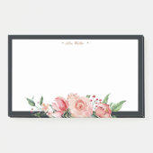 Midnight bloom floral elegant monogram post-it® notes (Voorkant)