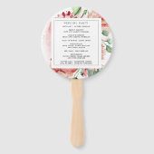 Midnight Bloom Floral Wedding Programme Hand Fan Handwaaier (Achterkant)