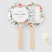 Midnight Bloom Floral Wedding Programme Hand Fan Handwaaier (Voorkant en achterkant)