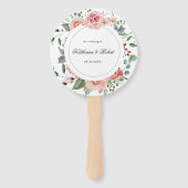 Midnight Bloom Floral Wedding Programme Hand Fan Handwaaier (Voorkant)