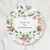 Midnight Bloom Handgemaakt Met Liefde Hart Bloemen Bedankjes Labels (Achterkant)