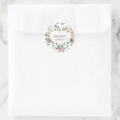 Midnight Bloom Handgemaakt Met Liefde Hart Bloemen Ronde Sticker (Tas)