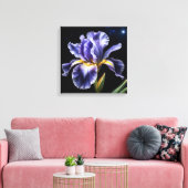 Midnight Bloom Iris Canvas Afdruk (Insitu (Woonkamer))