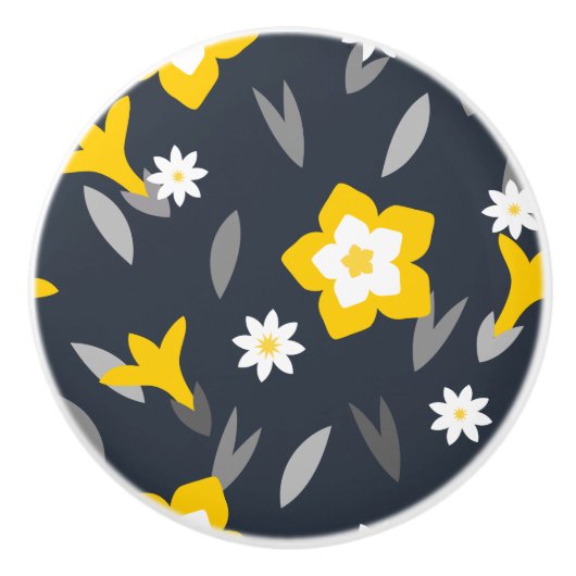 Midnight Bloom Keramische Knop (Voorkant)