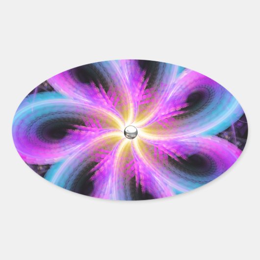 Midnight Bloom Ovale Sticker (Voorkant)