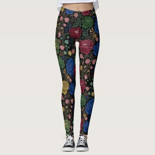 Midnight Bloom Print Leggings (Voorkant)