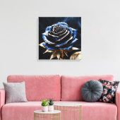 Midnight Bloom Rose Canvas Afdruk (Insitu (Woonkamer))