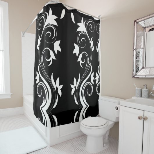 Midnight Bloom Shower Curtain Douchegordijn (In situ)