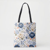 Midnight Bloom Timeless Floral Elegance Tote Tas (Voorkant)