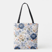 Midnight Bloom Timeless Floral Elegance Tote Tas (Achterkant)
