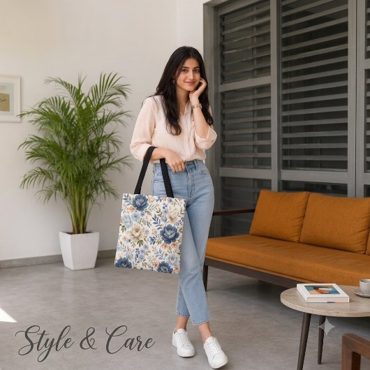Midnight Bloom Timeless Floral Elegance Tote Tas