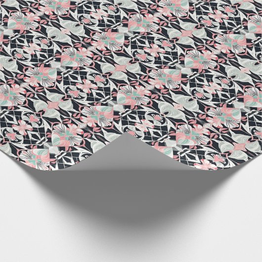 Midnight Bloom Valentijnsdag inpakpapier (Hoek)