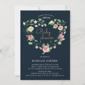 Midnight Bloom Virtual Baby shower Invitation (Voorkant)