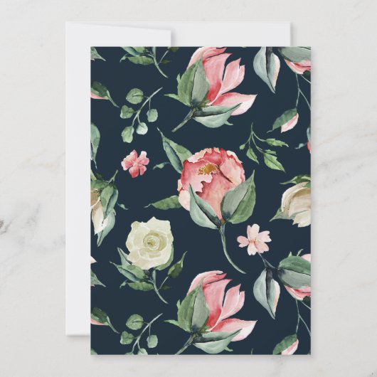 Midnight Bloom Virtual Baby shower Invitation (Achterkant)