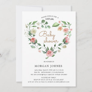 Midnight Bloom Virtual Baby shower Invitation