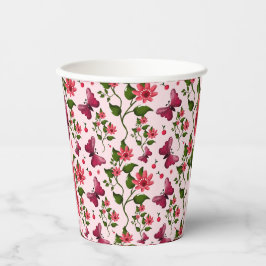Midnight Bloom Vlinder Bloem Papieren Bekers