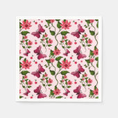 Midnight Bloom Vlinder Bloem Servet (Voorkant)