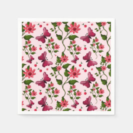 Midnight Bloom Vlinder Bloem Servet